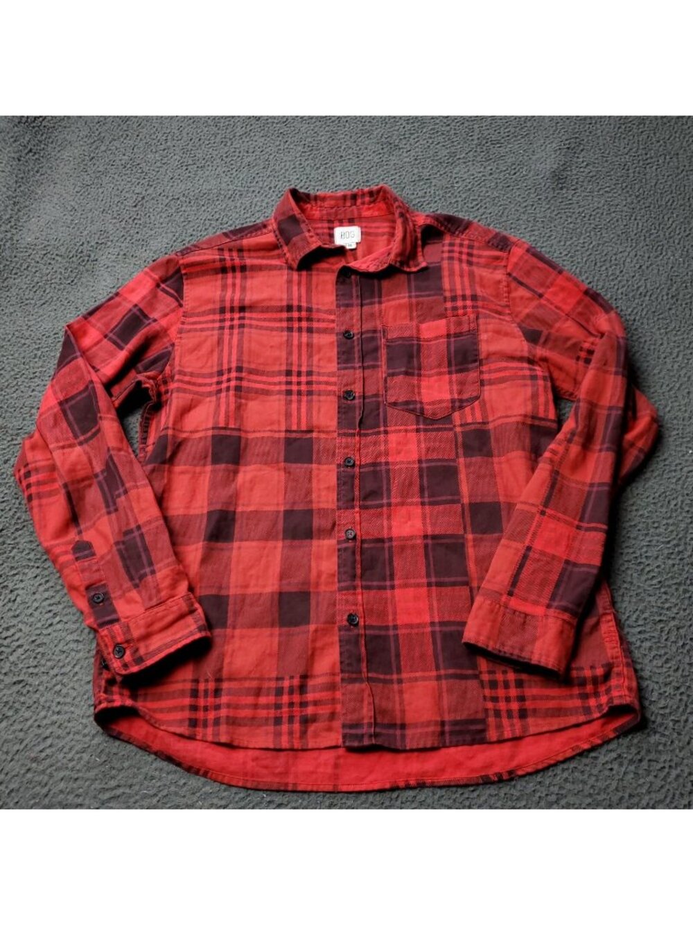 BDG Urban Outfitters Shirt Mens M Medium Long Sleeve Plaid Flannel Button Red